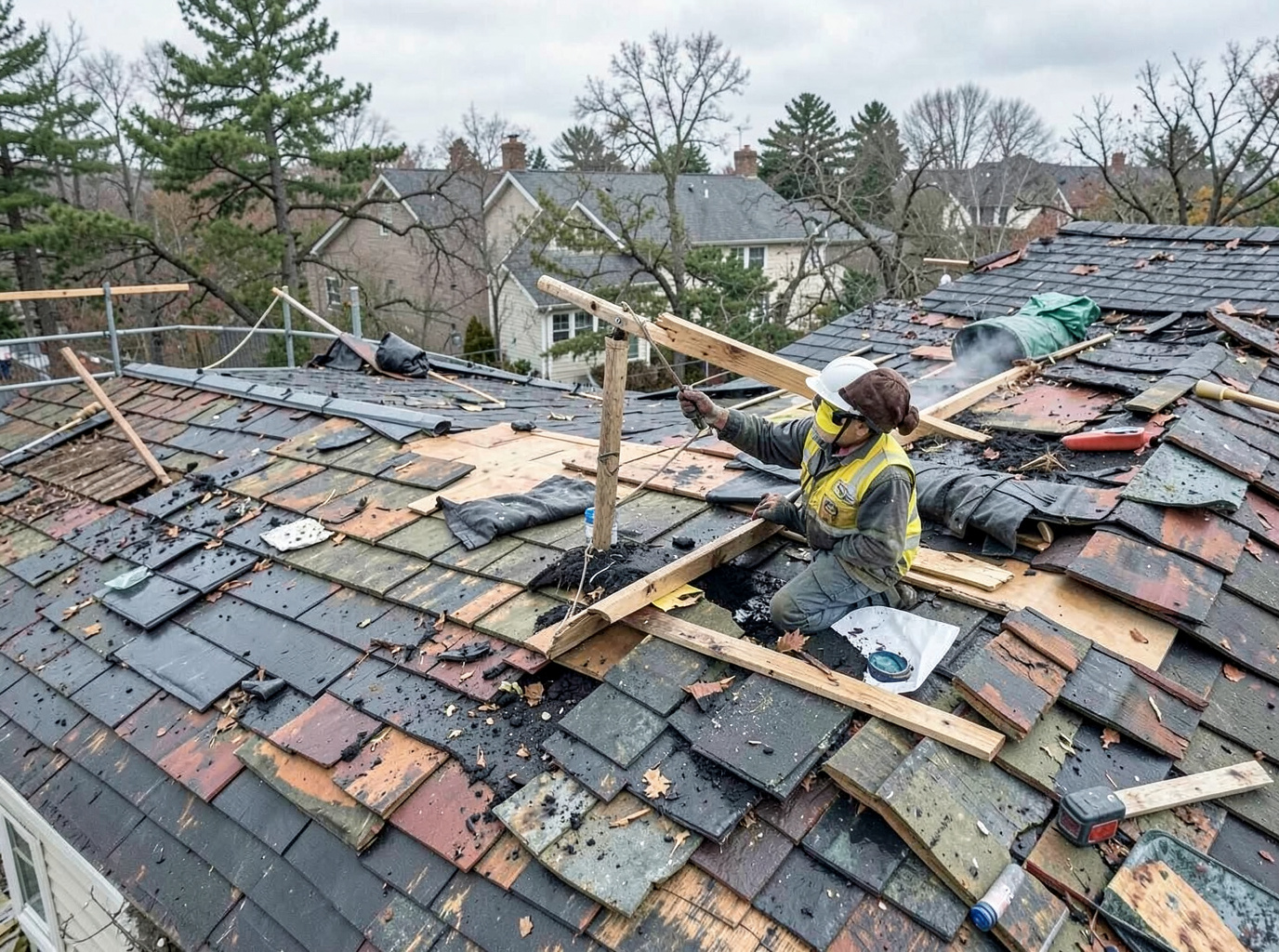 Storm Damage Roof Repair in Malden
